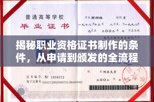 大内揭秘职业资格证书制作的条件，从申请到颁发的全流程解析